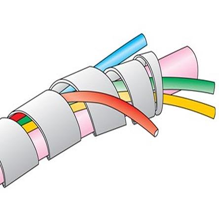 Produktfoto 1 von Alpha Wire SW11 Spiral-Kabelschutzschlauch PE Weiß, für Kabel-Ø 5.8mm bis 0.16Zoll