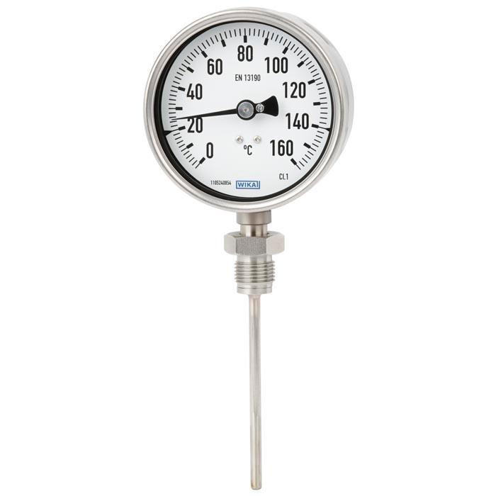 Produktfoto 1 von WIKA Zeigerthermometer Rundes Ziffernblatt, 0 → 200 °C, Skalen-Ø 100mm