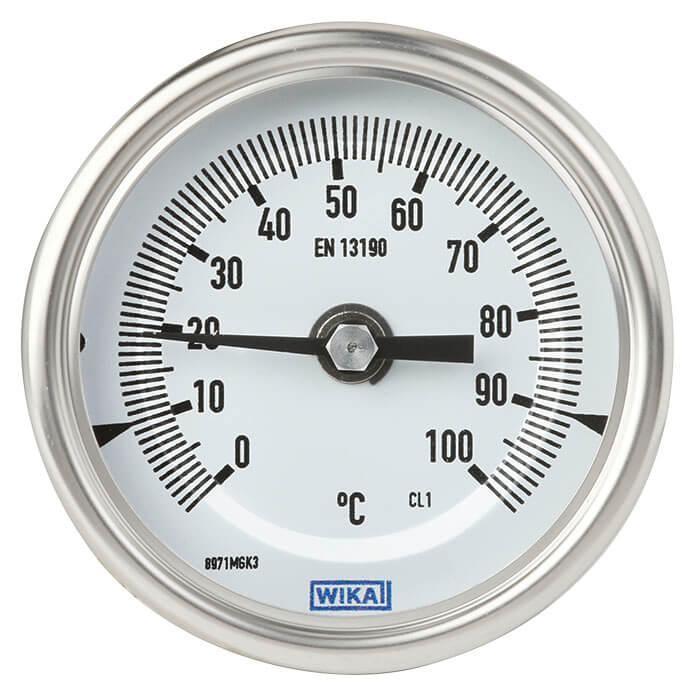 Produktfoto 1 von WIKA Zeigerthermometer Rundes Ziffernblatt, -50 → 50 °C, Skalen-Ø 63mm