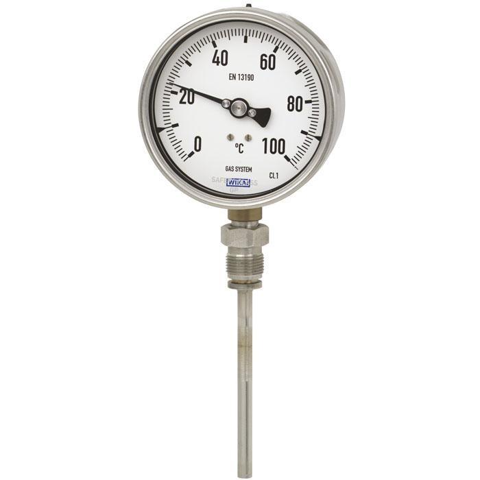 Produktfoto 1 von WIKA Zeigerthermometer Rundes Ziffernblatt, 0 → 120 °C, Skalen-Ø 60mm