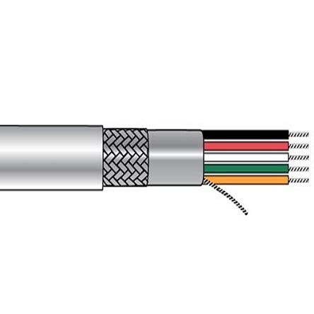 Alpha Wire 3464C Steuerkabel, 4-adrig x 0,08 mm² Grau, 100ft, 28 AWG