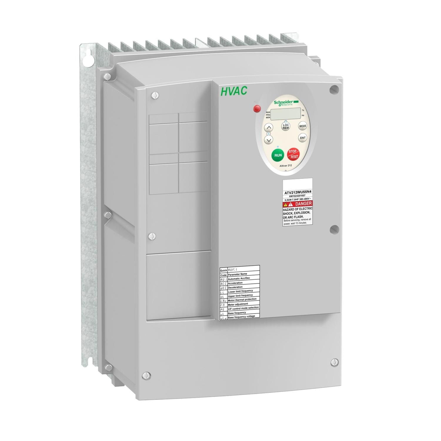 Produktfoto 1 von Schneider Electric ATV212, 3-Phasen Drehzahlgeregelter Antrieb 7,5 kW, 480 V / 11,7 A für Asynchrone Motoren