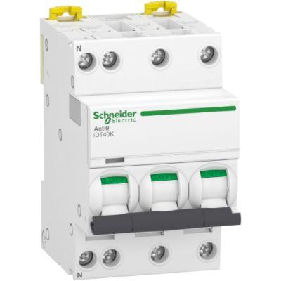 Schneider Electric Acti9 iDT40K Leitungsschutzschalter Typ C, 3-polig 20A 400V Acti 9 DIN-Schienen-Montage