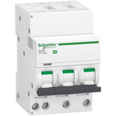 Produktfoto 1 von Schneider Electric Acti9 iDT40N XA Leitungsschutzschalter Typ C, 3-polig 6A 400V Acti 9 DIN-Schienen-Montage