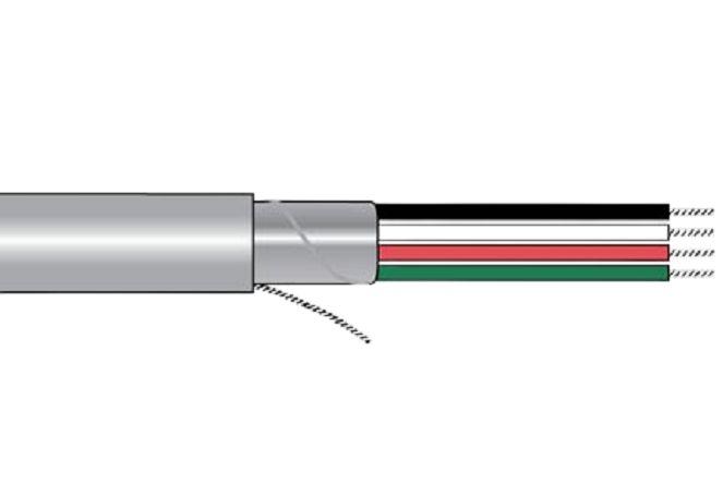 Produktfoto 1 von Alpha Wire Netzkabel, 4-adrig Typ Computerkabel Grau, 100ft, 300 V, PVC