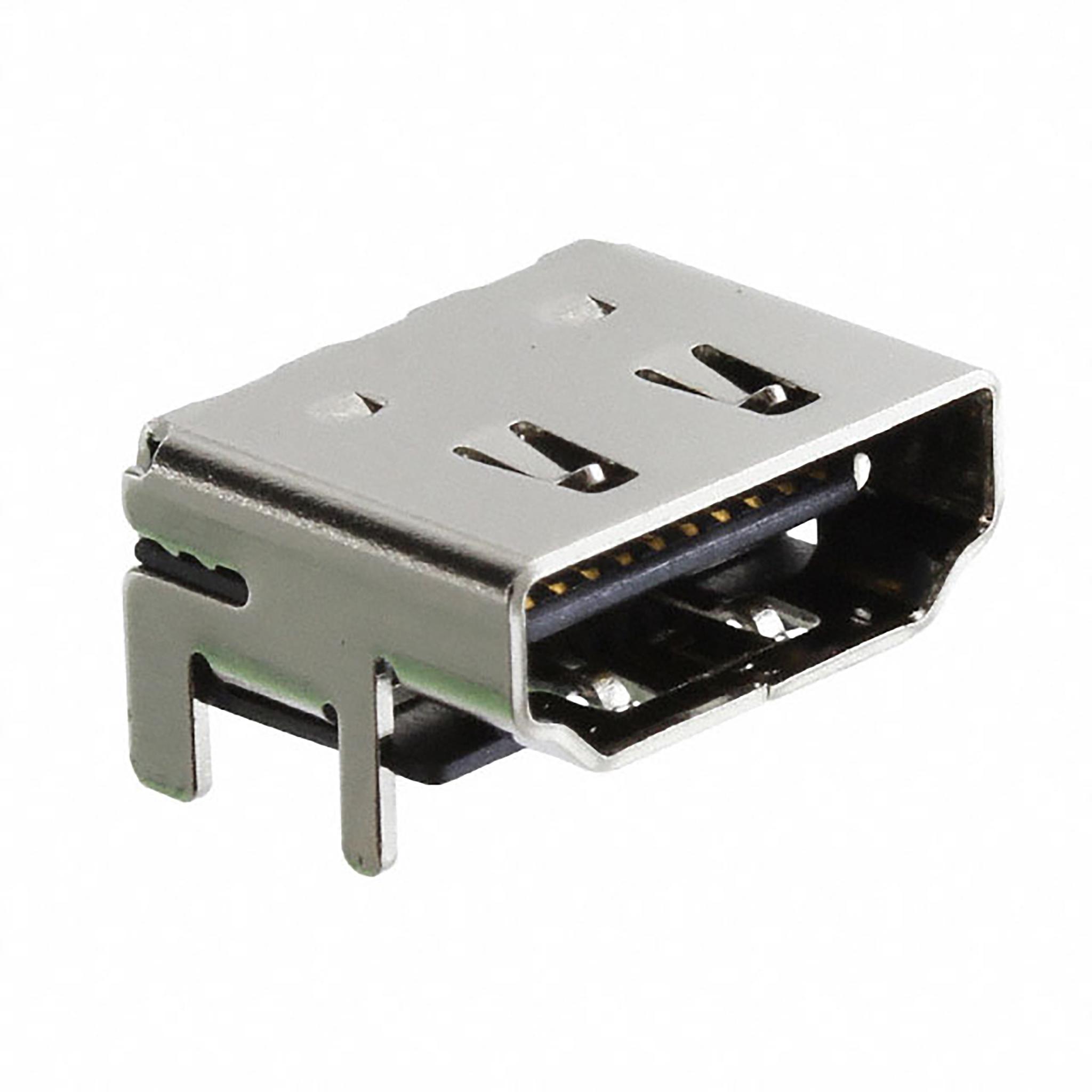 Produktfoto 1 von Samtec HDMI Buchse Buchse 19-polig Standard gewinkelt 40 V ac