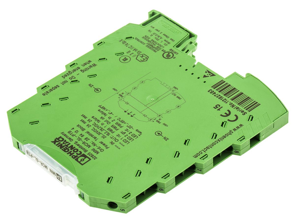 Produktfoto 1 von Phoenix Contact MINI MCR Signalwandler, Terminal Block für Stromversorgung 30V dc, Spannung 0 → 30V dc EIN /