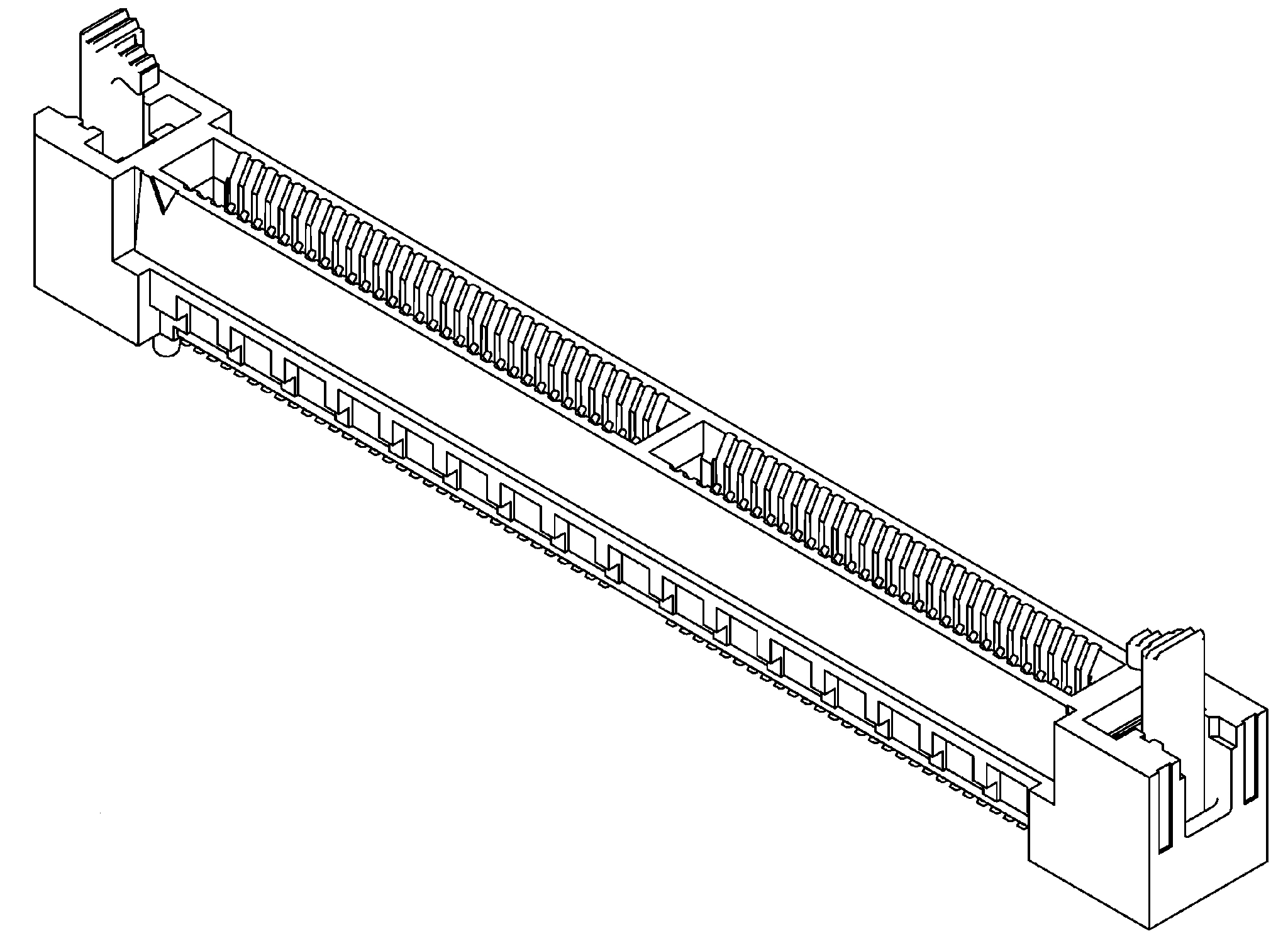 Produktfoto 1 von Samtec Serie HSEC8-DV Kantensteckverbinder, 0.8mm, 20-polig, 2-reihig, Gerade, Buchse, SMD