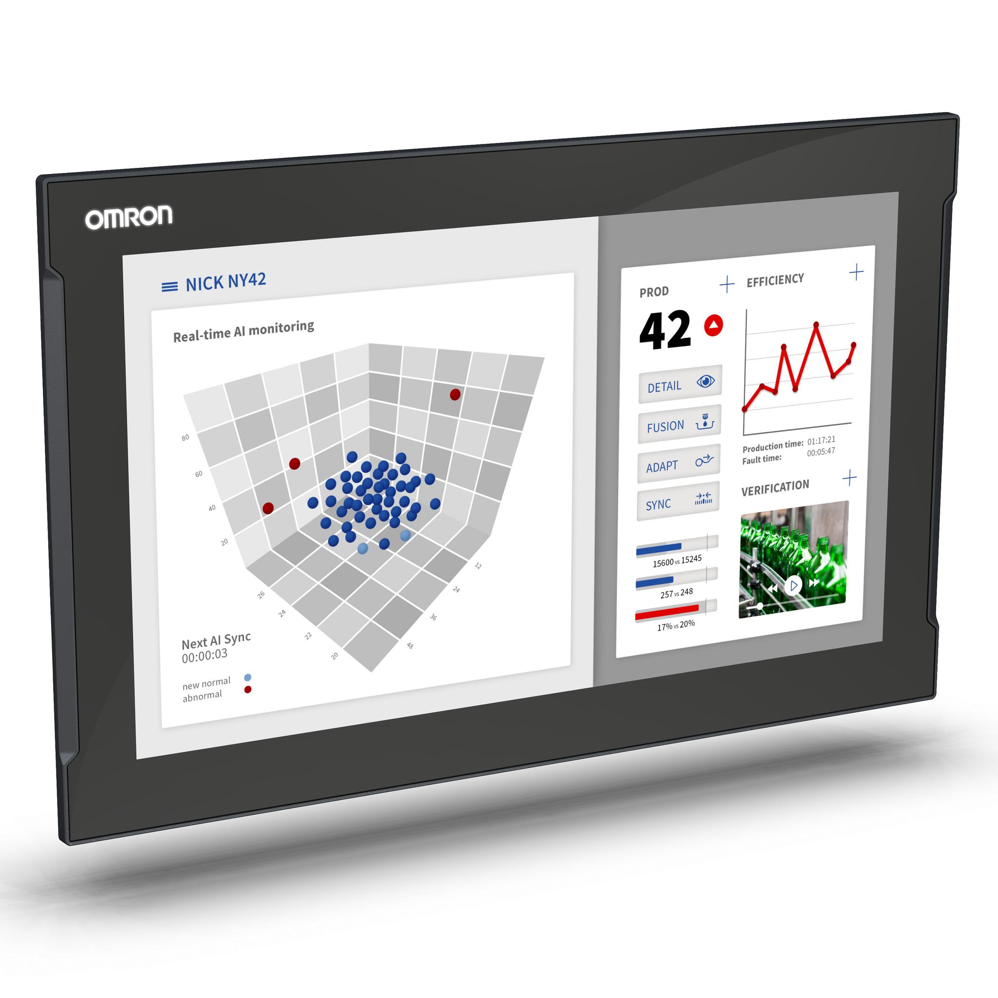 Produktfoto 1 von Omron Industriemonitor 18.5Zoll 1, 80, 920 Touch Screen