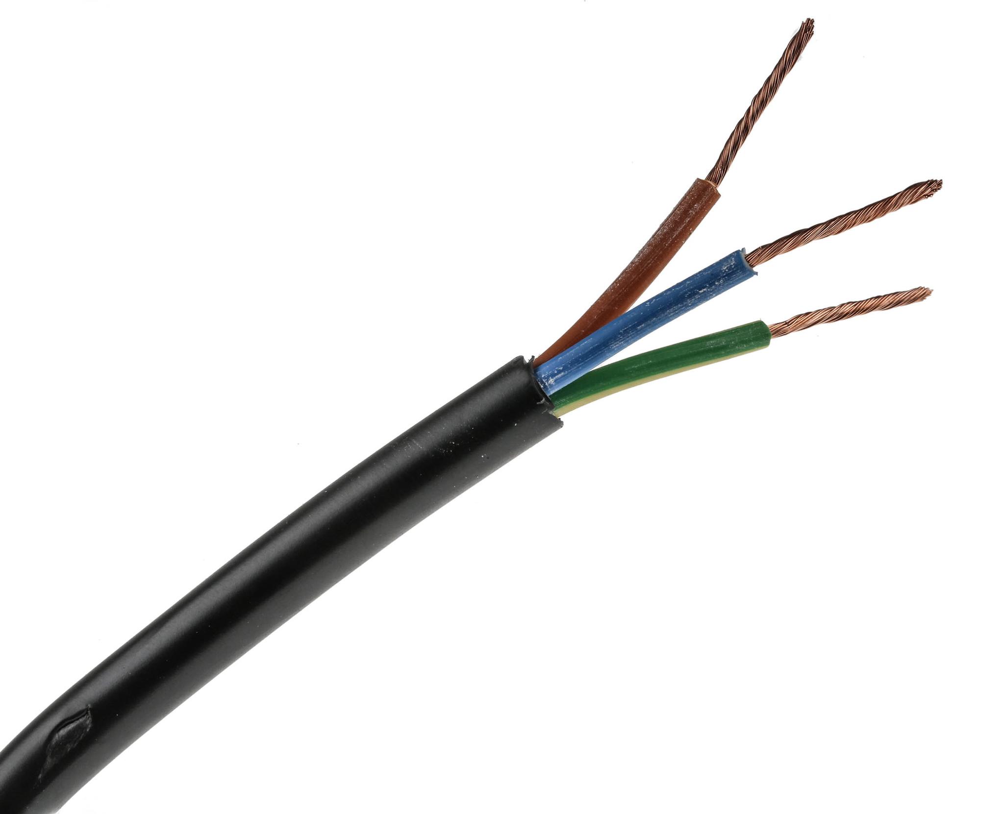 RS PRO Netzkabel, 3-adrig Typ 3183Y Schwarz x 1 mm /Ø 8mm, 100m, 300 V, 500 V, PVC