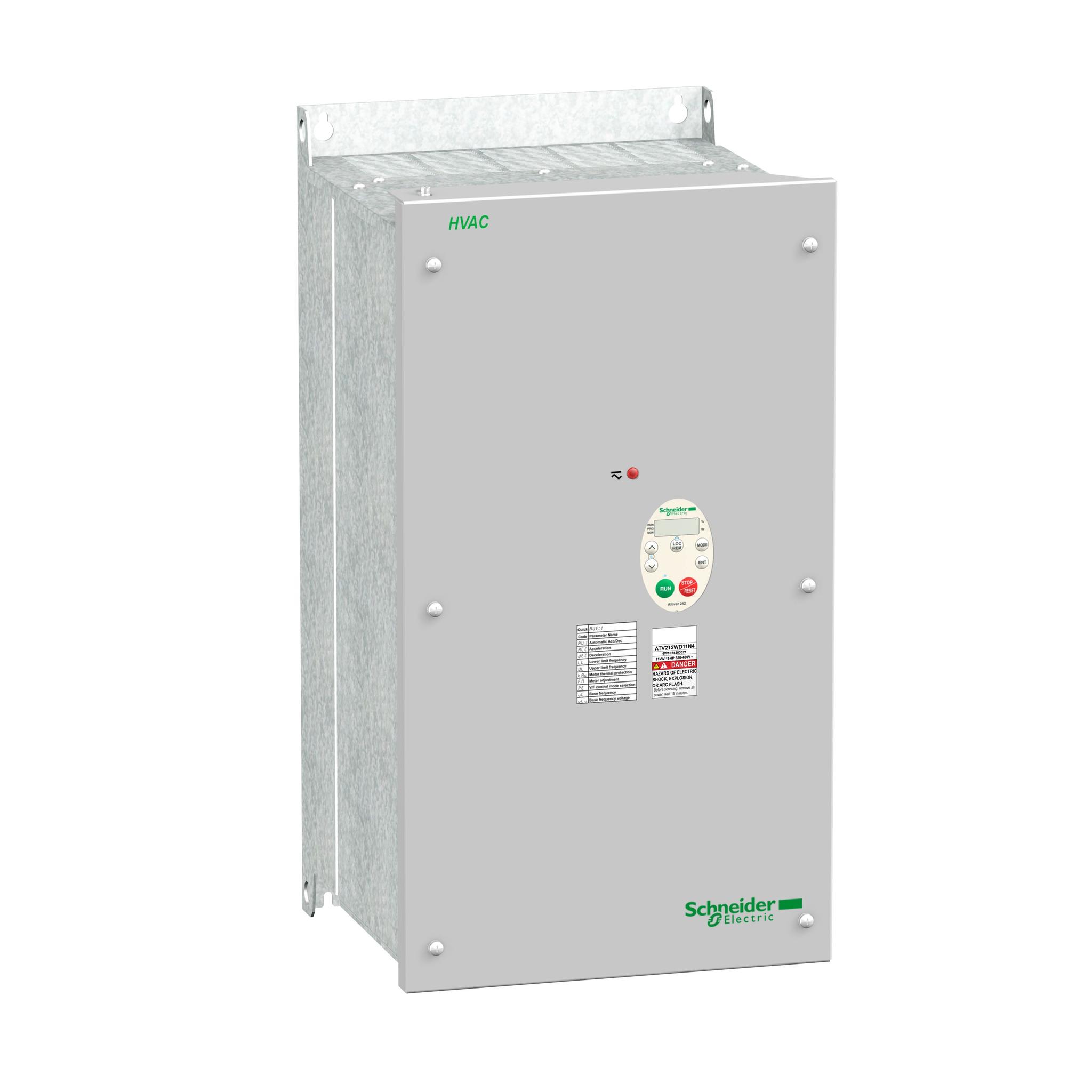 Produktfoto 1 von Schneider Electric ATV212, 3-Phasen Frequenzumrichter 11 kW, 480 V / 16,9 A, 21,2 A 0.5 → 200Hz für