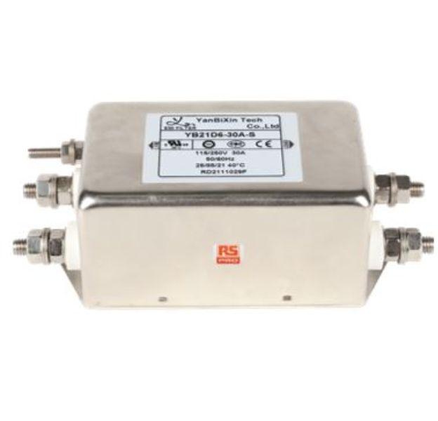 Produktfoto 1 von RS PRO EMV-Filter, 250 V ac, 30A, Gehäusemontage, 2-phasig