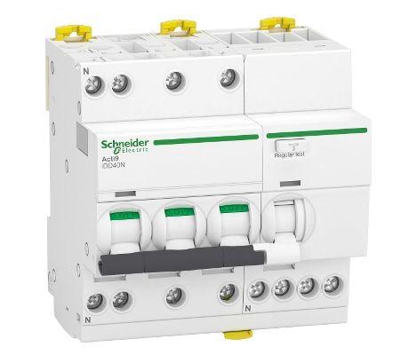 Produktfoto 1 von Schneider Electric Acti9 iDD40N FI/LS-Schalter 16A, 3P+N-polig Typ C, Empfindlichkeit 30mA