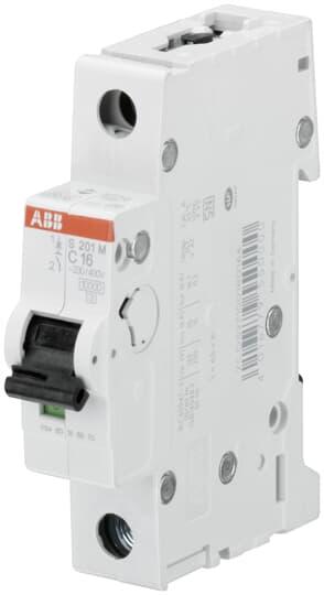 Produktfoto 1 von ABB S200M Leitungsschutzschalter Typ D, 1-polig 2A System Pro M Compact DIN-Schienen-Montage