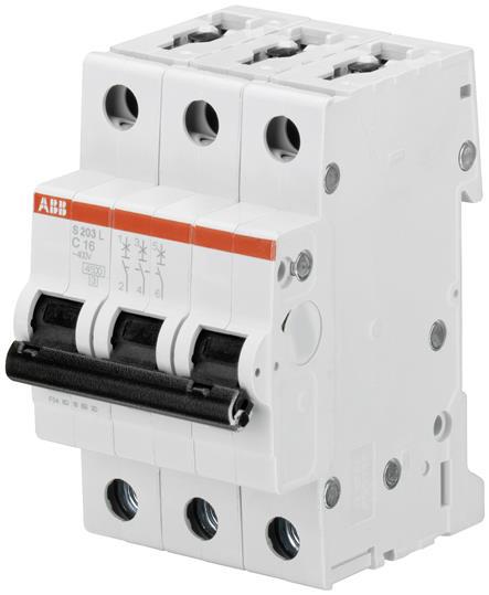 Produktfoto 1 von ABB S200L MCB Leitungsschutzschalter Typ C, 3-polig 20A 400V, Abschaltvermögen 6 kA System Pro M Compact