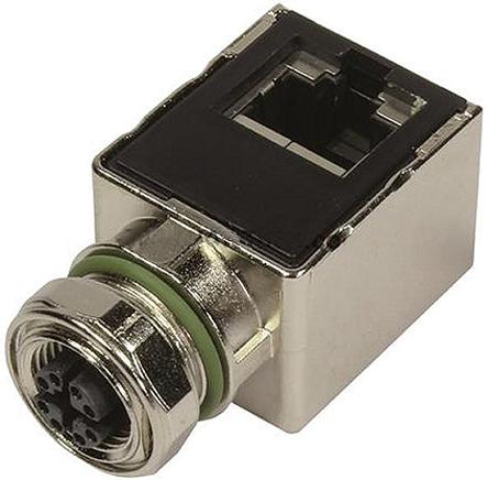 Produktfoto 1 von Harting Rundsteckverbinder Adapter, M12, 8-polig, Buchse, M12, 1 Ports, RJ45, 8-polig / Buchse