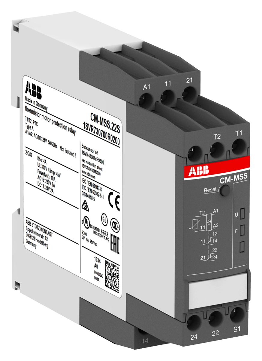 Produktfoto 1 von ABB CM-MSS Überwachungsrelais, 2-poliger Wechsler DIN-Schienen