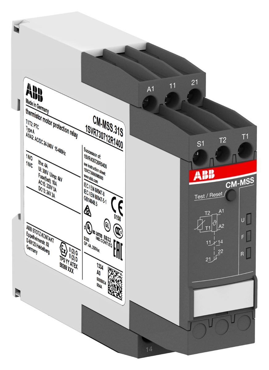 Produktfoto 1 von ABB CM-MSS Überwachungsrelais, 1-poliger Wechsler DIN-Schienen