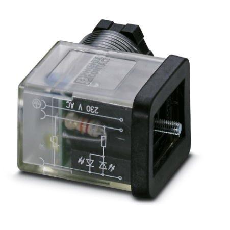 Produktfoto 1 von Phoenix Contact  Ventilsteckverbinder LWL-Steckverbinder 3P / 230 V ac  mit Lampe