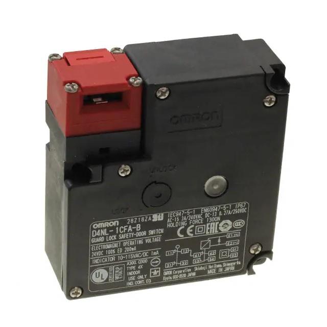 Produktfoto 1 von Omron D4NL Magnet-Verriegelungsschalter, Verriegelt bei Spannung, 24V dc