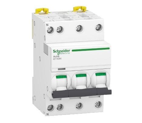 Schneider Electric Acti9 iDT40N Leitungsschutzschalter Typ D, Pol 3P+N 6A 400V Acti 9 DIN-Schienen-Montage