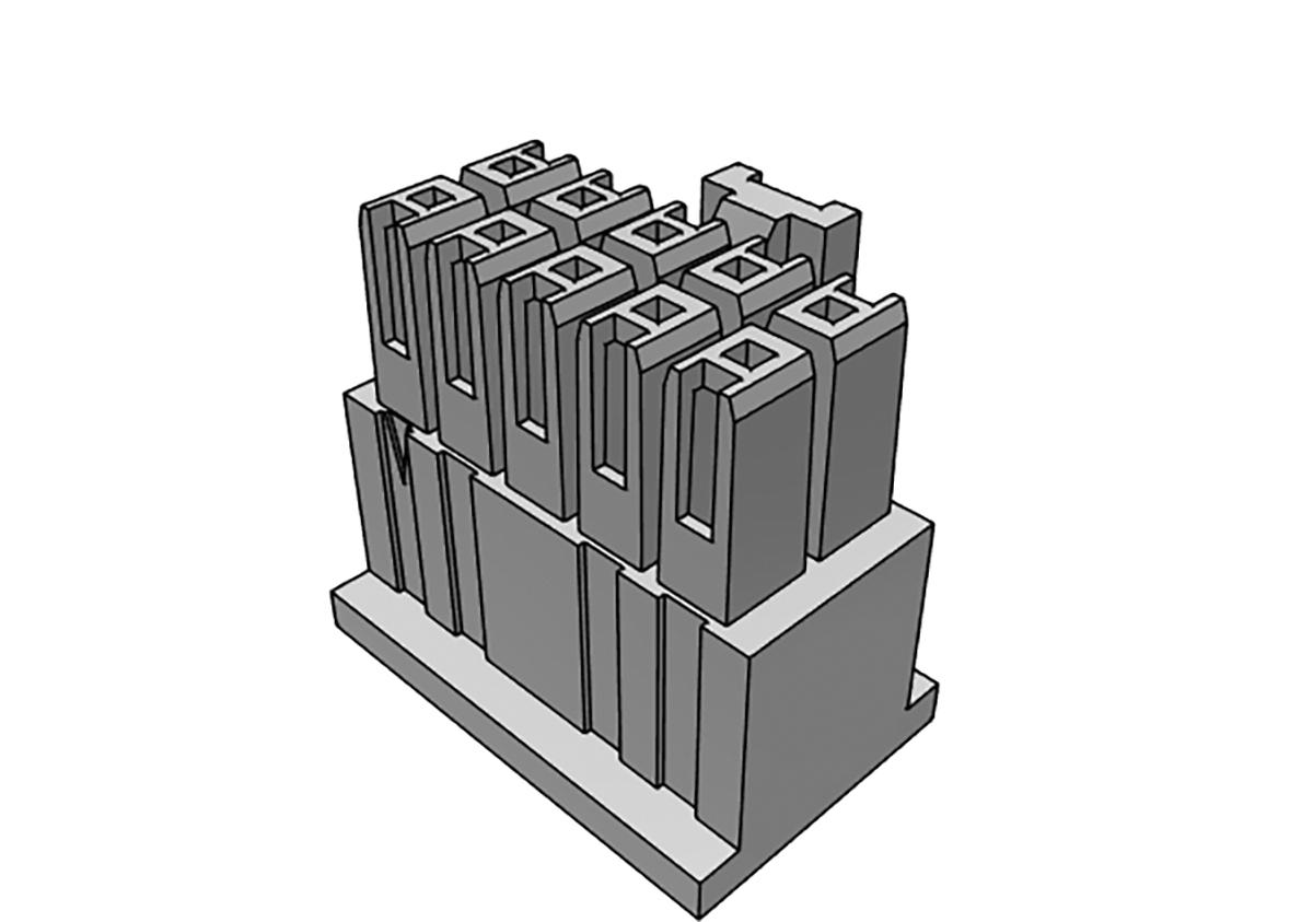 Samtec IPD1 Crimpsteckverbinder-Gehäuse Stecker 2.54mm, 10-polig / 2-reihig Gerade, Kabelmontage für