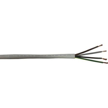 Produktfoto 1 von RS PRO Netzkabel, 3-adrig Typ Brandverhalten Weiß x 1 mm² /Ø 6.3 → 8mm, 100m, 500 V