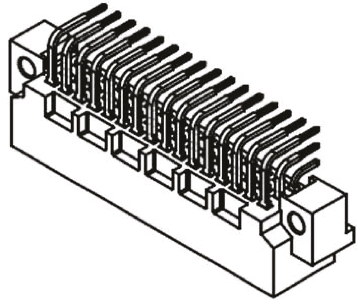 Produktfoto 1 von HARTING 09 23 C3 DIN 41612-Steckverbinder Stecker gewinkelt, 48-polig / 3-reihig, Raster 2.54mm Lötanschluss