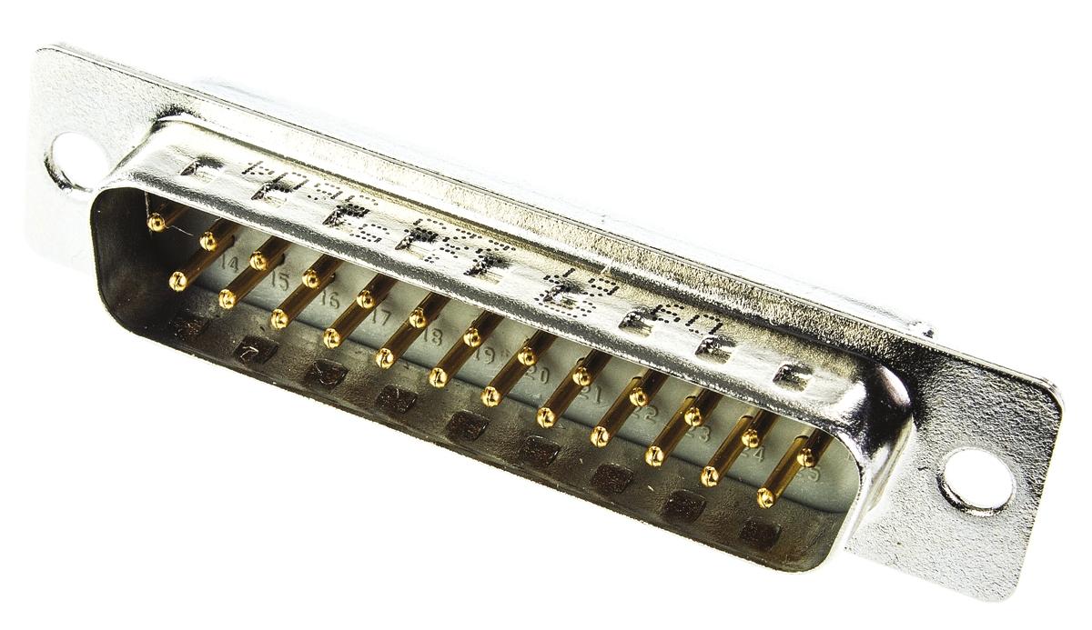 HARTING Sub-D Steckverbinder B Stecker , 25-polig / Raster 2.77mm, Tafelmontage  Lötanschluss