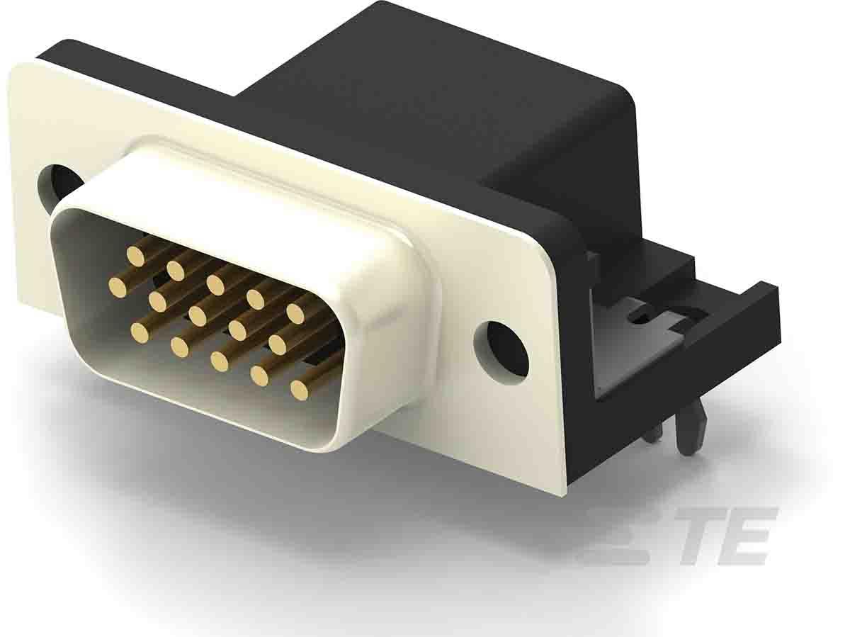 TE Connectivity Sub-D Print-Steckverbinder Stecker abgewinkelt, 15-polig / Raster 2.29mm, PCB