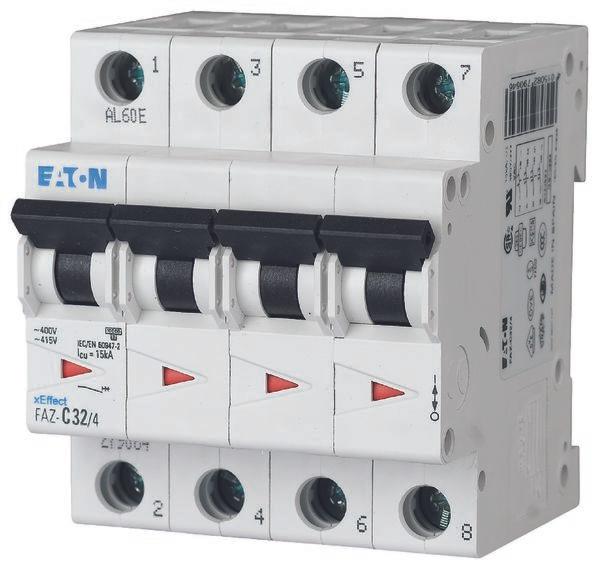 Eaton Eaton Moeller Leitungsschutzschalter Typ C, 4-polig 6A FAZ DIN-Schienen-Montage