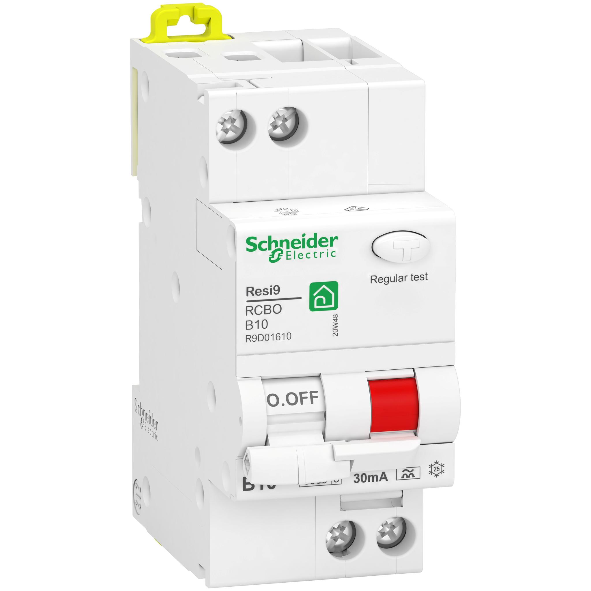 Schneider Electric Resi9 Resi9 CX FI/LS-Schalter 10A, 1-polig, Empfindlichkeit 30mA, DIN-Schienen-Montage