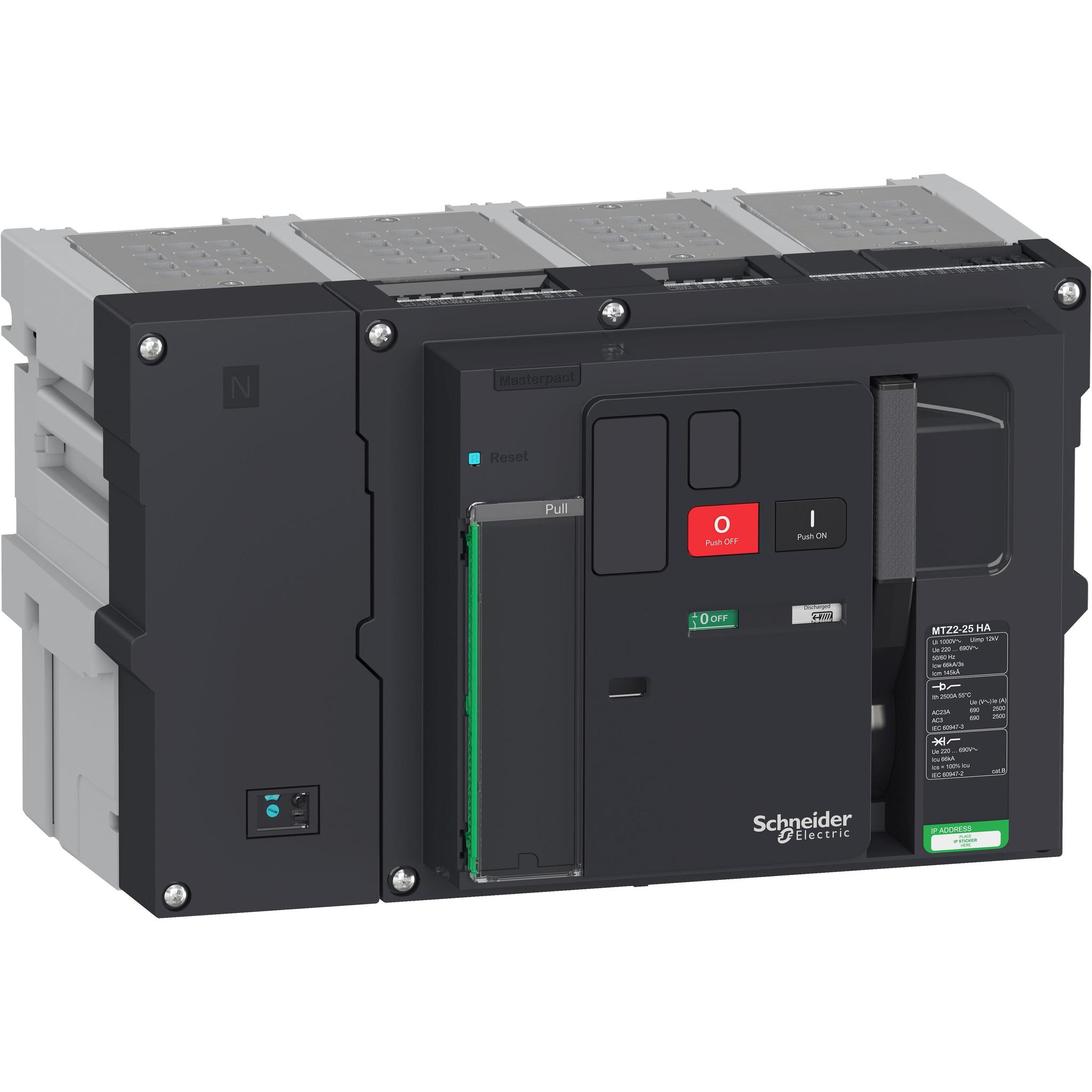 Produktfoto 1 von Schneider Electric MTZ2 25 HA Trennschalter 4-polig, 2500A, 2500A, Masterpact