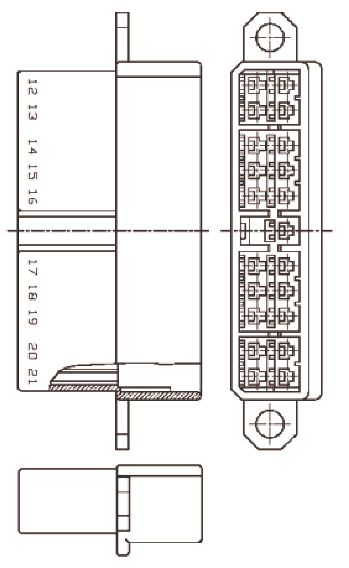 Produktfoto 1 von TE Connectivity Multi-Interlock Mark II Steckverbindergehäuse Buchse, 17-polig / 2-reihig Gerade für Freiverdrahteter