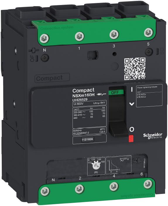 Produktfoto 1 von Schneider Electric Kompakt NSXm, Leistungsschalter MCCB 4-polig, 160A / Abschaltvermögen 25 kA 690V,