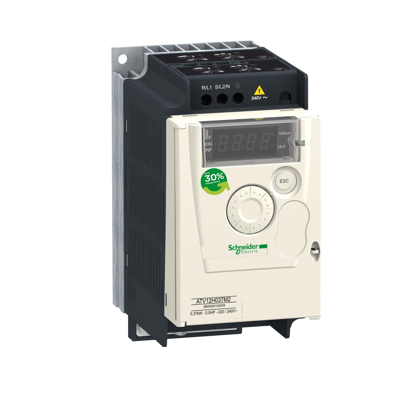 Produktfoto 1 von Schneider Electric Altivar 12, 1-Phasen Drehzahlgeregelter Antrieb 0.75 kW, 200 → 240 V / 4.2 A für Inverter