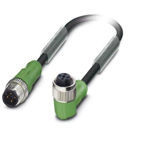 Produktfoto 1 von Phoenix Contact konfektioniertes Sensorkabel 4-adrig Stecker / M12 Buchse gewinkelt, Länge 10m