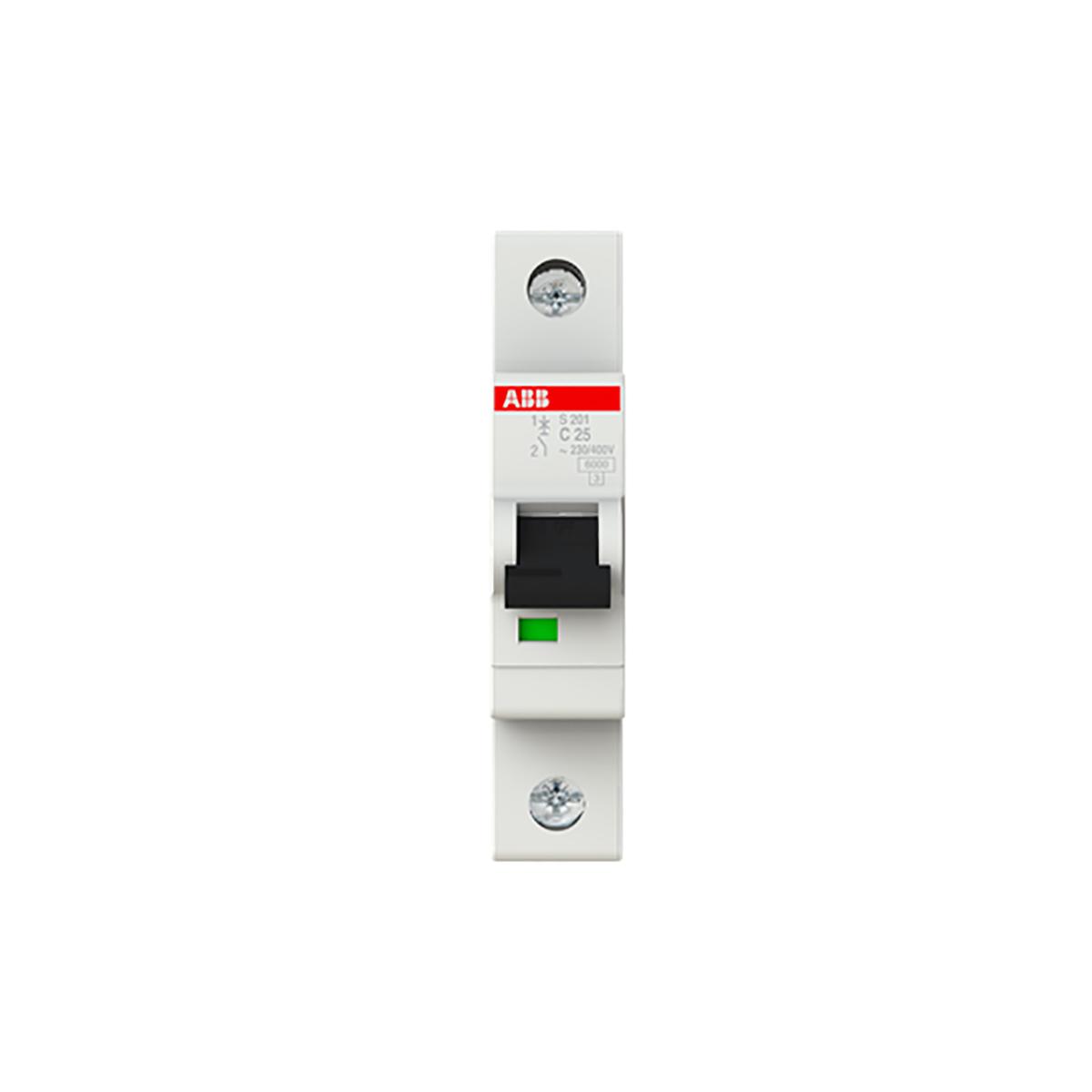 Produktfoto 1 von ABB S200 MCB Leitungsschutzschalter Typ C, 1-polig 25A 230V, Abschaltvermögen 20 kA System Pro M Compact