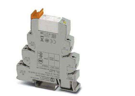 Phoenix Contact PLC-RPT-230AC/21-21/SO46/HI Relaismodul, 190V / 253V 60V dc, 2-poliger Wechsler DIN-Schienen