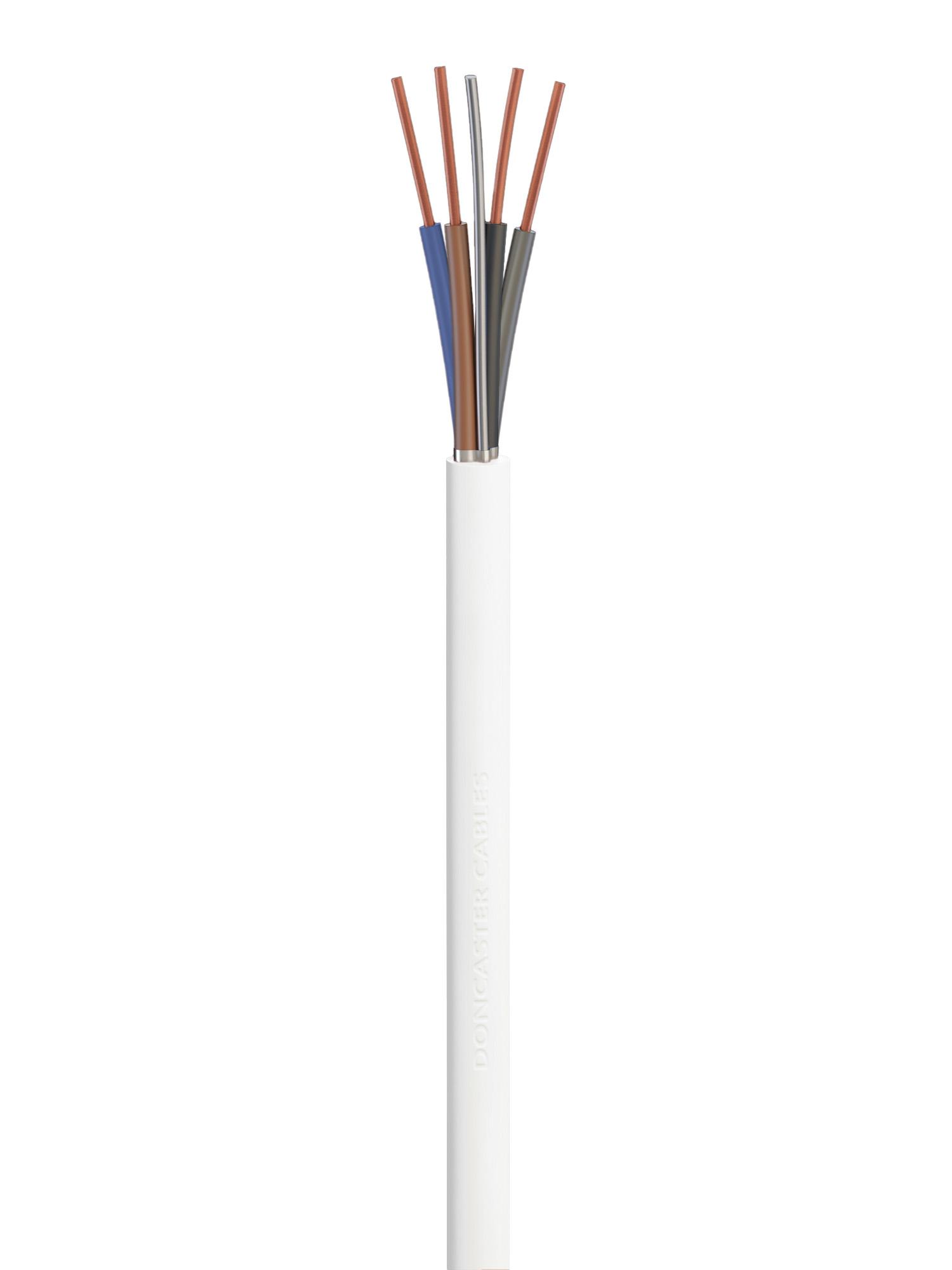 Produktfoto 1 von RS PRO Netzkabel, 4-adrig Typ Brandverhalten Weiß x 1,5 mm², 100m, 300/500 V, Thermoplastik