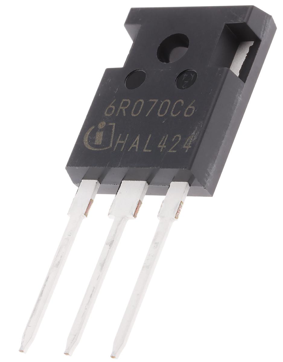 Produktfoto 1 von Infineon CoolMOS C6 IPW60R070C6FKSA1 N-Kanal, THT MOSFET 650 V / 53 A 391 W, 3-Pin TO-247