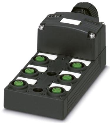 Produktfoto 1 von Phoenix Contact SACB Sensor-Box 6 Anschlüsse 4 Auslässe M12 Gerade