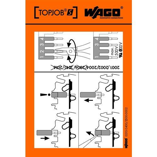 Produktfoto 1 von Wago Schwarz Vorbedrucktes Etikett, 100EA Stück