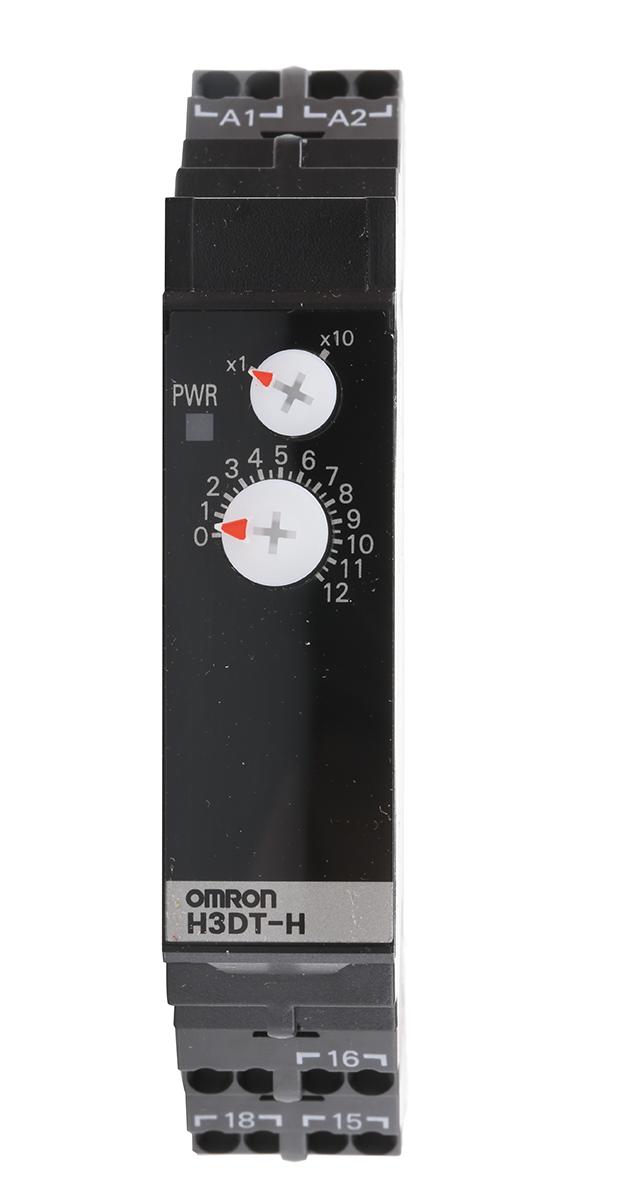 Omron H3DT Zeitrelais, DIN-Schienen, 1 → 120s, 24 → 48V ac/dc, 2 Kont. Einfach, 1-poliger Wechsler