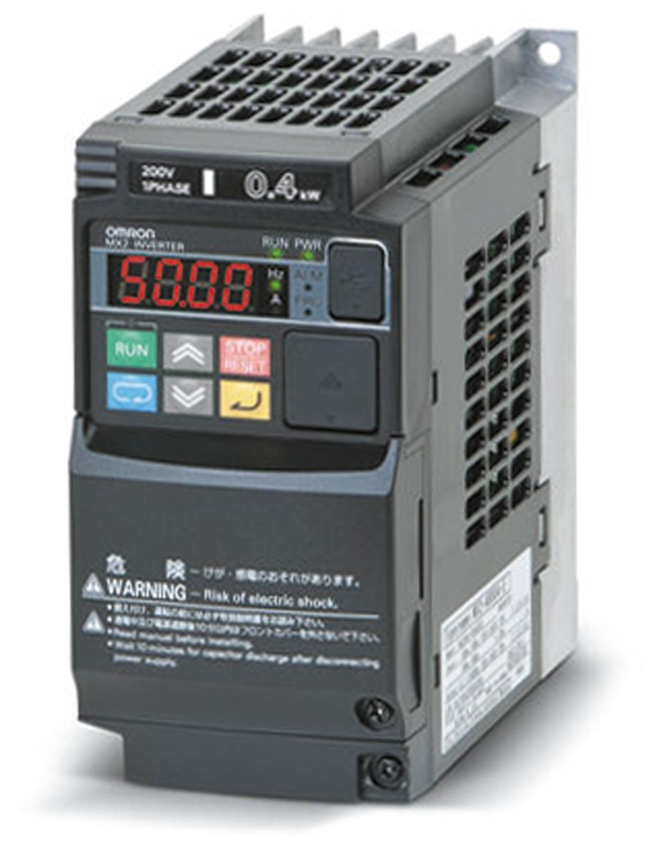 Produktfoto 1 von Omron 3G3MX2, 3-Phasen Frequenzumrichter 1,5 kW, 400 V ac / 4,8 A 0.1 → 400Hz für Wechselstrommotor 1,5 kW