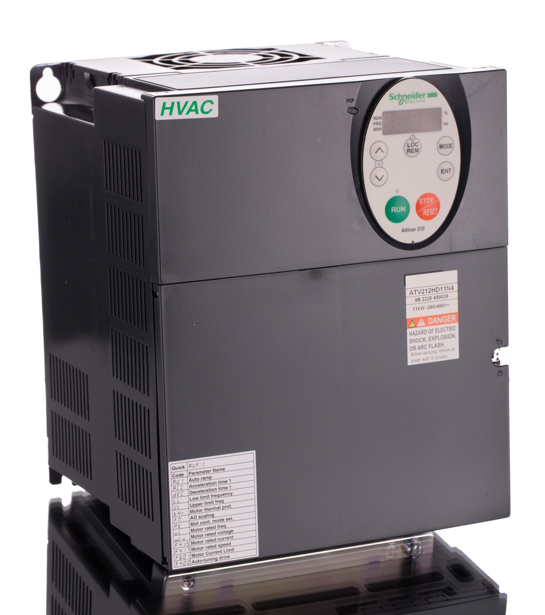 Produktfoto 1 von Schneider Electric ATV 212, 3-Phasen Frequenzumrichter 11 kW, 400 V ac / 21,1 A 0.5 → 200Hz für Asynchronmotoren