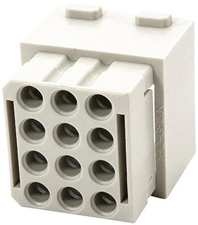 HARTING Han-Modular Robustes Power Steckverbinder-Modul, 12-polig 1.5A Buchse, Multimodul