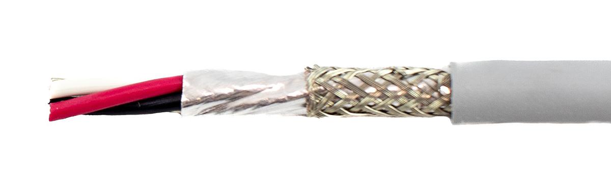 Produktfoto 1 von Alpha Wire EcoCable Mini ECO Steuerkabel, 3-adrig x 0,24 mm² Grau, 30m, 24 AWG, Folie und Geflecht