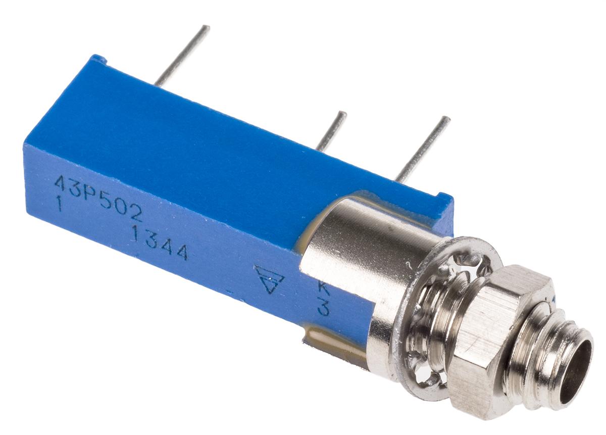 Produktfoto 1 von Vishay 43P 20-Gang THT Trimmer-Potentiometer, Seitliche Einstellung, 5kΩ, ±10%, 0.5W, Pin, L. 27.81mm