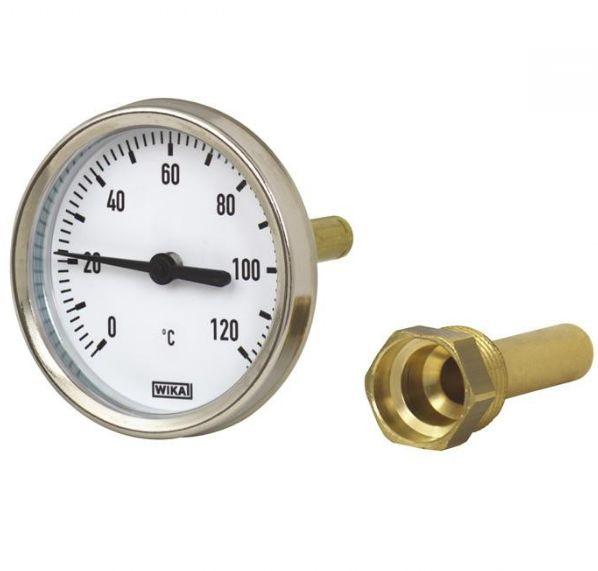 Produktfoto 1 von WIKA Zeigerthermometer Rundes Ziffernblatt, 0 → +60 °C, Skalen-Ø 63mm